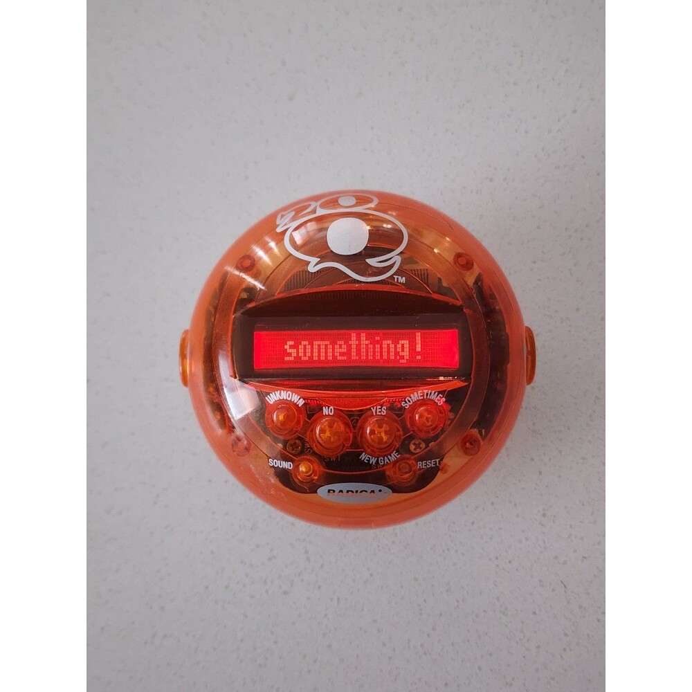 2003 Radica 20Q 20 Questions Electronic Hand Held Game Orange Tested Working